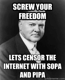 Screw YOUR Freedom Lets Censor the internet with sopa and pipa  