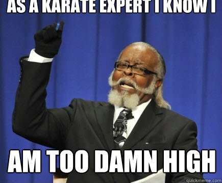 AS A KARATE EXPERT I KNOW I AM TOO DAMN HIGH - AS A KARATE EXPERT I KNOW I AM TOO DAMN HIGH  Jimmy McMillan