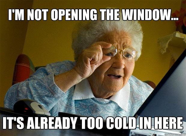 i'm not opening the window... it's already too cold in here  Grandma finds the Internet