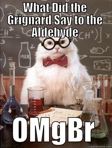 WHAT DID THE GRIGNARD SAY TO THE ALDEHYDE OMGBR Chemistry Cat