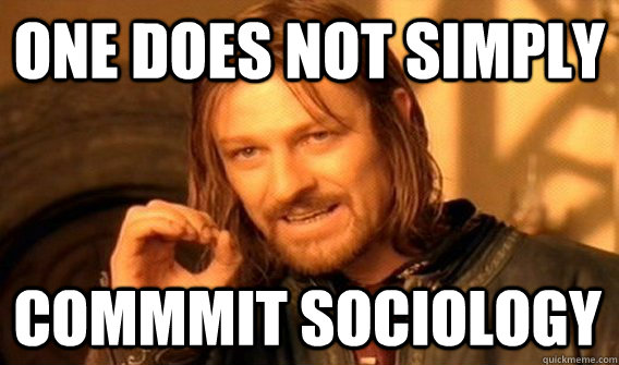 ONE DOES NOT SIMPLY COMMMIT SOCIOLOGY  One Does Not Simply