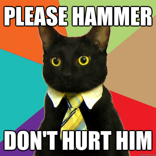 please hammer don't hurt him  Business Cat