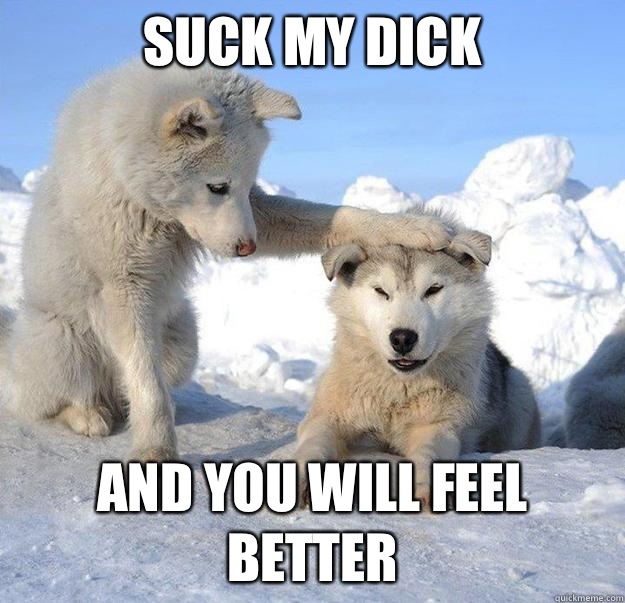 Suck my dick
 And you will feel better  Caring Husky