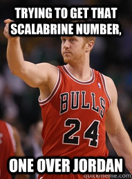 Trying to get that Scalabrine number, One over jordan  Brian Scalabrine