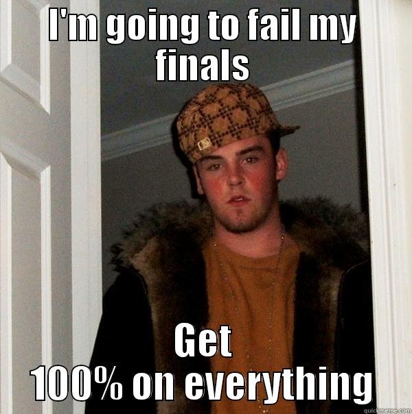 I'M GOING TO FAIL MY FINALS GET 100% ON EVERYTHING Scumbag Steve