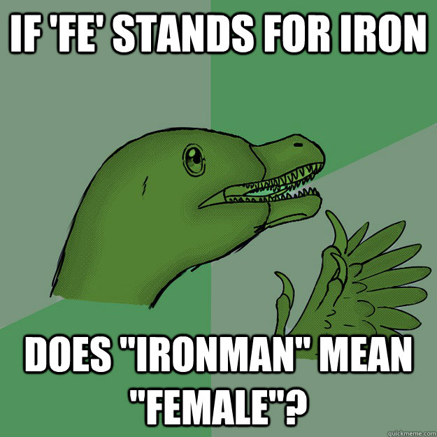 If 'FE' stands for iron Does 