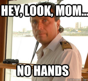 Hey, look, mom... no hands - Hey, look, mom... no hands  francesco schettino no hands