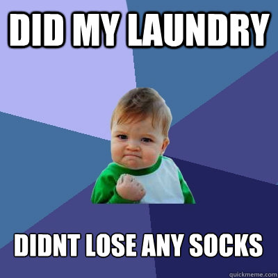 Did my laundry didnt lose any socks  Success Kid