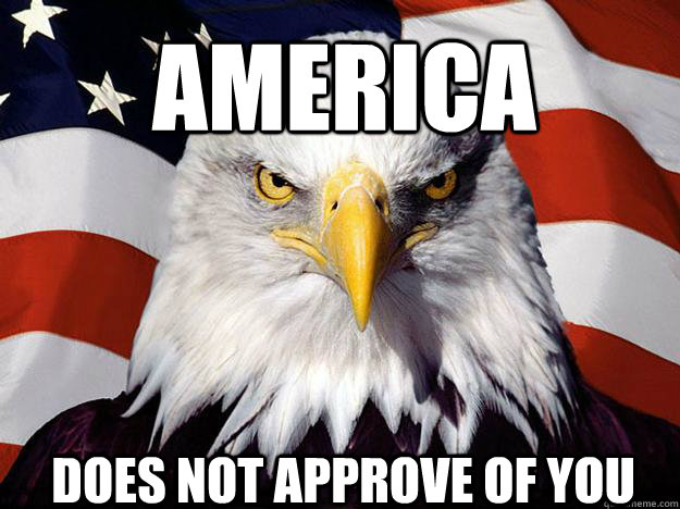 America does not approve of you - America does not approve of you  Patriotic Eagle