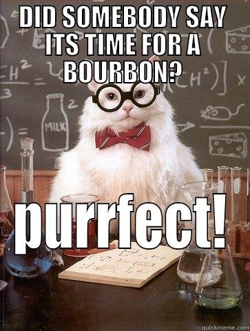 DID SOMEBODY SAY ITS TIME FOR A BOURBON? PURRFECT! Chemistry Cat