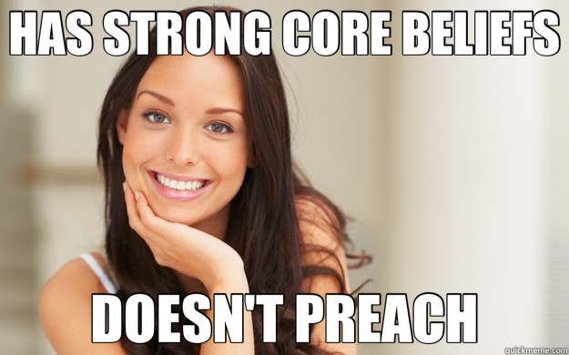 HAS STRONG CORE BELIEFS DOESN'T PREACH  Good Girl Gina