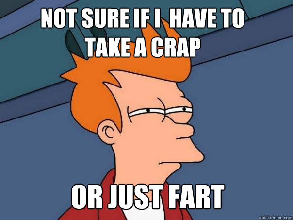 Not sure if i  have to 
take a crap Or just fart  Futurama Fry