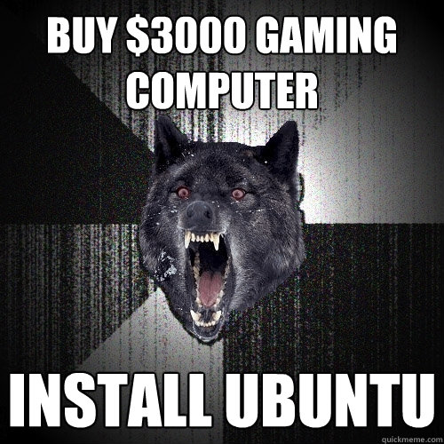 Buy $3000 Gaming COmputer Install Ubuntu  Insanity Wolf