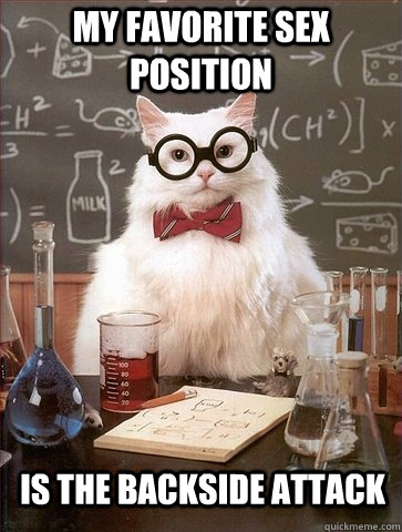 My favorite sex position  is the backside attack  Chemistry Cat