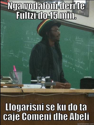 NGA VODAFONI DERI TE FULTZI DO 15 MIN. LLOGARISNI SE KU DO TA CAJE COMENI DHE ABELI Rasta Science Teacher