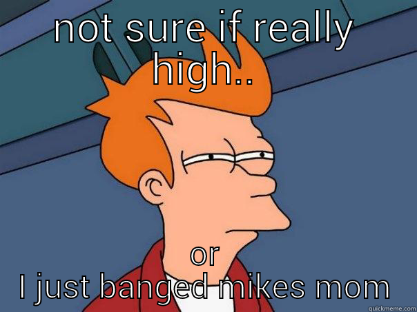 NOT SURE IF REALLY HIGH.. OR I JUST BANGED MIKES MOM Futurama Fry