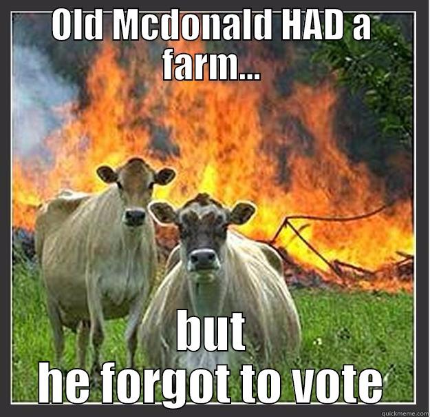 Student Senate - OLD MCDONALD HAD A FARM... BUT HE FORGOT TO VOTE Evil cows