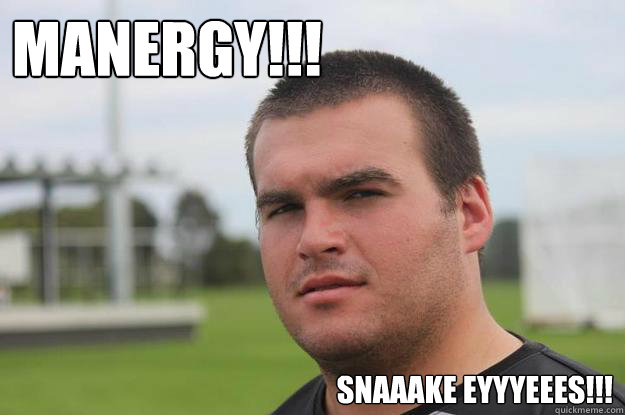 MANERGY!!! SNAAAKE EYYYEEES!!!  