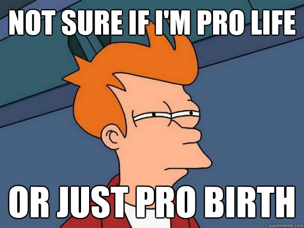 Not sure if i'm pro life or just pro birth  Futurama Fry