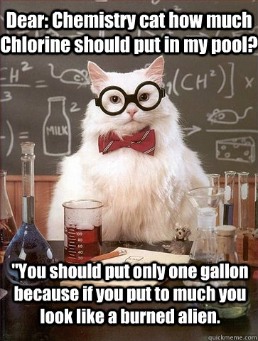 Dear: Chemistry cat how much Chlorine should put in my pool? 