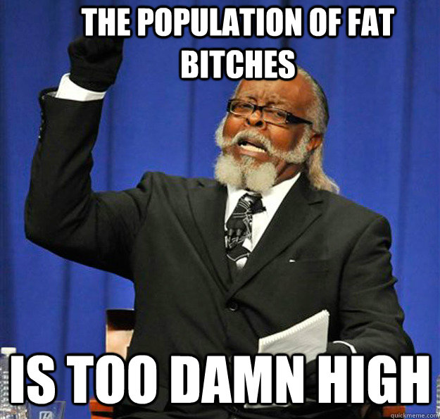 the population of fat bitches Is too damn high  Jimmy McMillan