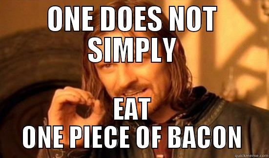 ONE DOES NOT SIMPLY EAT ONE PIECE OF BACON Boromir