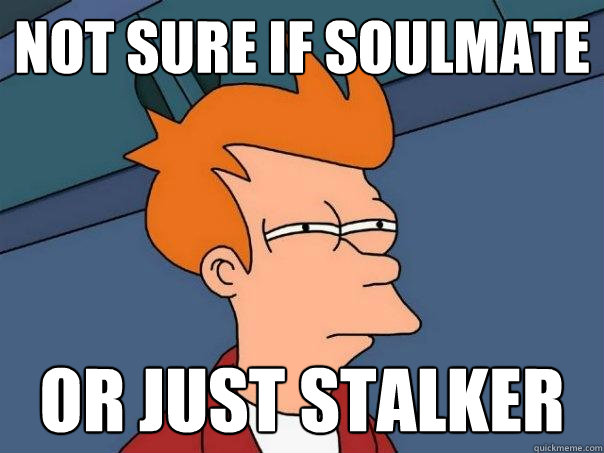 not sure if soulmate or just stalker  Futurama Fry