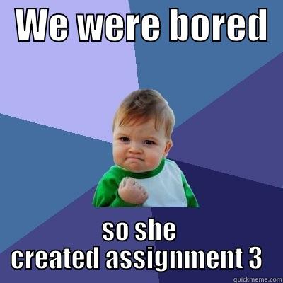   WE WERE BORED   SO SHE CREATED ASSIGNMENT 3  Success Kid