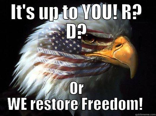 IT'S UP TO YOU! R? D? OR WE RESTORE FREEDOM!  Misc