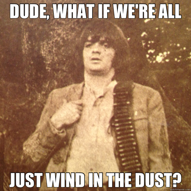 DUDE, WHAT IF WE'RE ALL JUST WIND IN THE DUST? - DUDE, WHAT IF WE'RE ALL JUST WIND IN THE DUST?  70s 10 guy