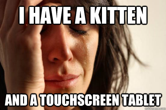 I have a kitten And a touchscreen tablet - I have a kitten And a touchscreen tablet  First World Problems