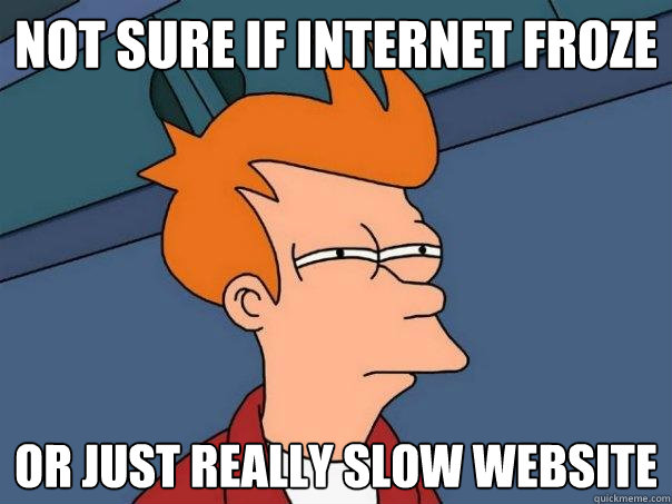 Not sure if internet froze Or just really slow website - Not sure if internet froze Or just really slow website  Futurama Fry