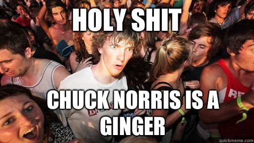 holy shit chuck norris is a ginger  Sudden Clarity Clarence