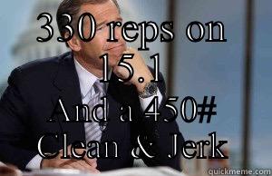 330 REPS ON 15.1 AND A 450# CLEAN & JERK Misc