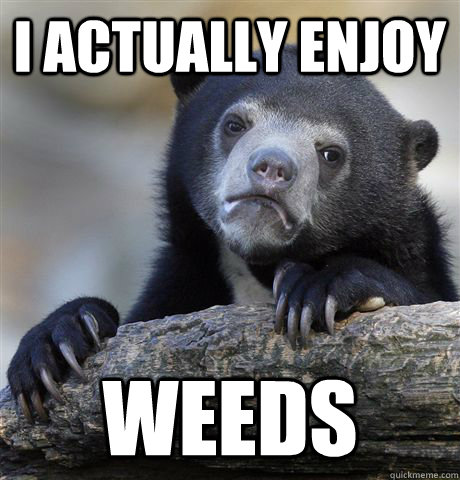 I Actually enjoy weeds  Confession Bear