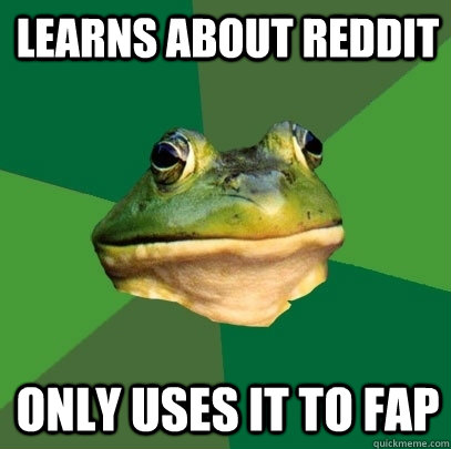 learns about reddit only uses it to fap - learns about reddit only uses it to fap  Foul Bachelor Frog