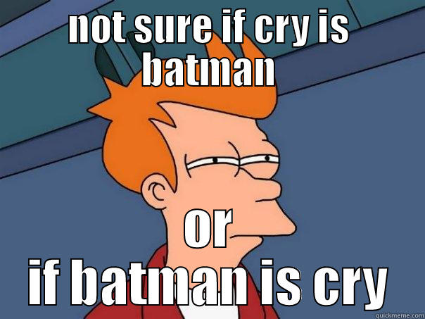 NOT SURE IF CRY IS BATMAN OR IF BATMAN IS CRY Futurama Fry