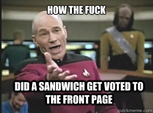 how the fuck did a sandwich get voted to the front page  Annoyed Picard