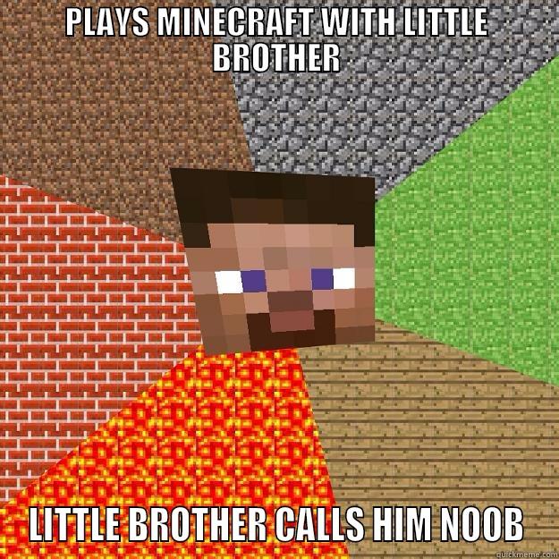 PLAYS MINECRAFT WITH LITTLE BROTHER LITTLE BROTHER CALLS HIM NOOB Minecraft