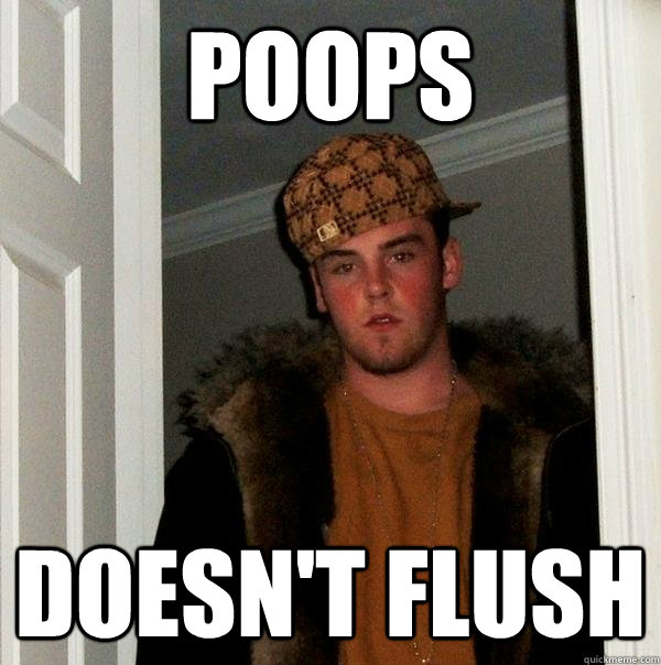 poops doesn't flush  Scumbag Steve