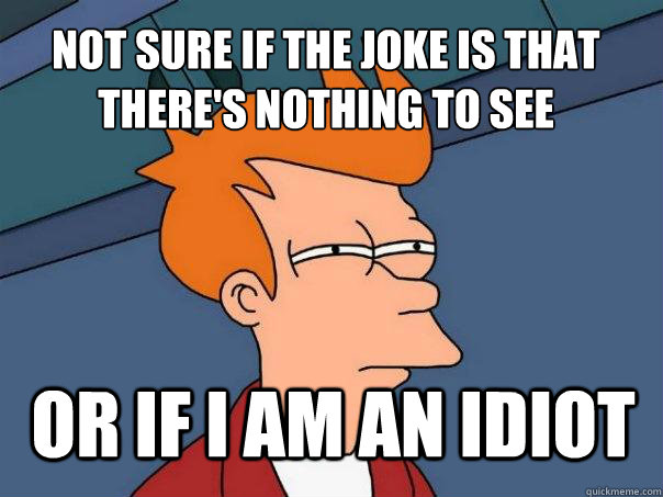 not sure if the joke is that there's nothing to see  or if i am an idiot - not sure if the joke is that there's nothing to see  or if i am an idiot  Futurama Fry