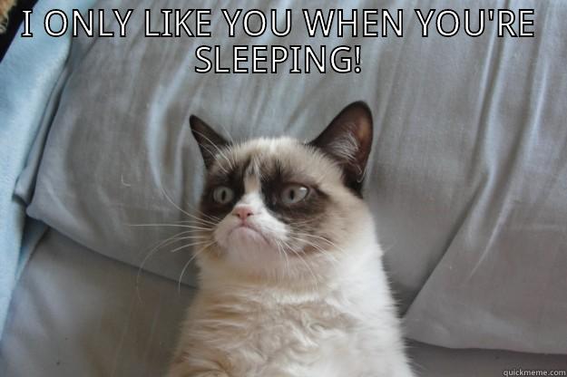 I ONLY LIKE YOU WHEN YOU'RE SLEEPING! - I ONLY LIKE YOU WHEN YOU'RE SLEEPING!  Grumpy Cat