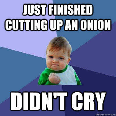 Just finished cutting up an onion didn't cry - Just finished cutting up an onion didn't cry  Success Kid