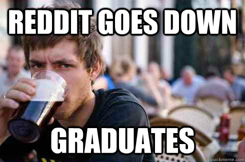 reddit goes down graduates  Lazy College Senior