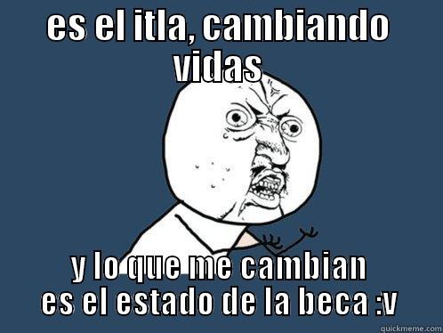 ES EL ITLA, CAMBIANDO VIDAS Y LO QUE ME CAMBIAN ES EL ESTADO DE LA BECA :V Y U No