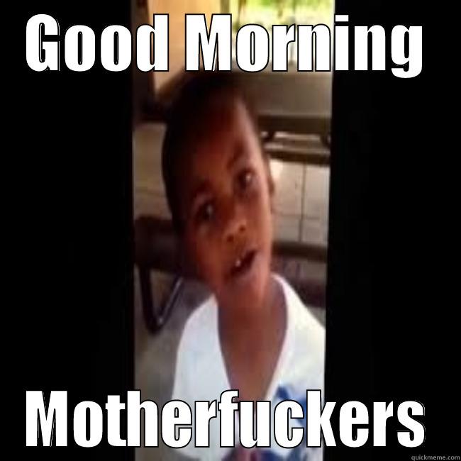 morning bitch - GOOD MORNING MOTHERFUCKERS Misc