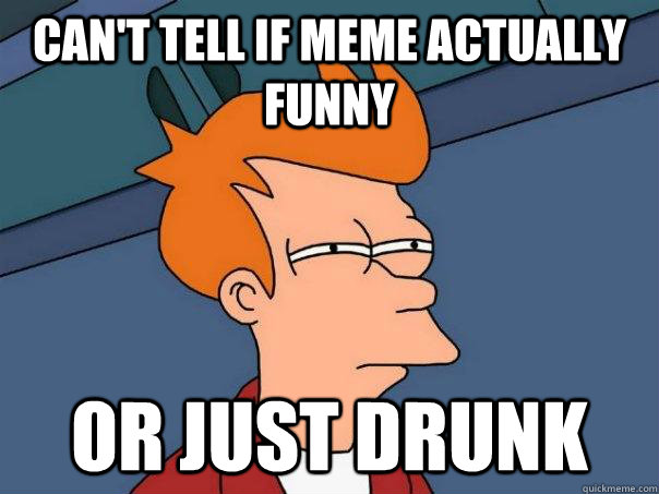 Can't tell if meme actually funny Or just drunk  - Can't tell if meme actually funny Or just drunk   Futurama Fry