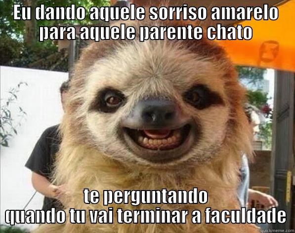 Meme awesome... - EU DANDO AQUELE SORRISO AMARELO PARA AQUELE PARENTE CHATO TE PERGUNTANDO QUANDO TU VAI TERMINAR A FACULDADE Misc