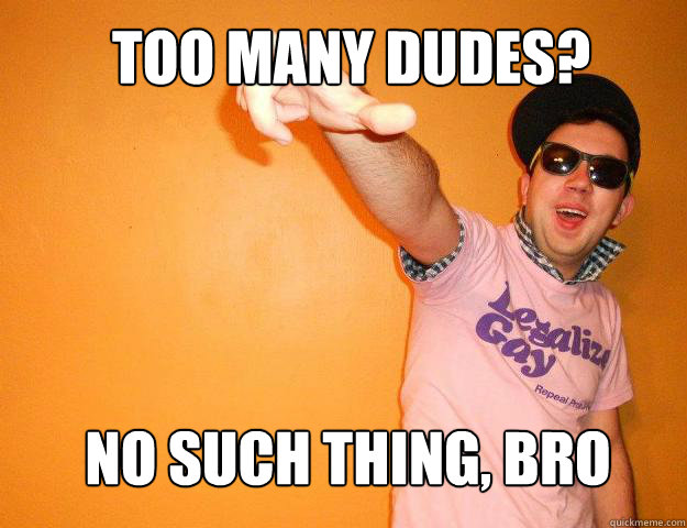 too many dudes? no such thing, bro  Gay Bro