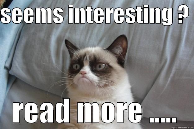 SEEMS INTERESTING ?  READ MORE ..... Grumpy Cat